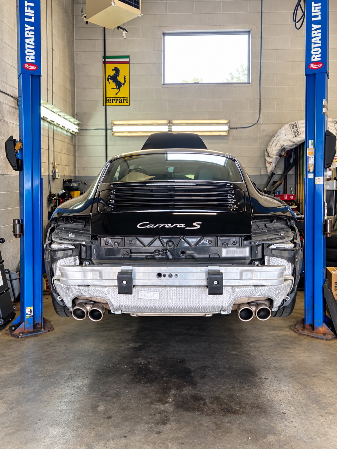 Rear bumper removed during collision repair